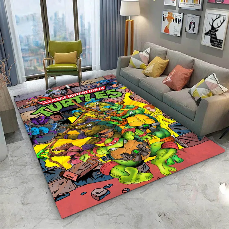 T-Teenages-mutant-Ninjas-Turtles Film Movie 3D Carpet Rug Art for Room Decor Home KidsDoor Gift Kids Area Rug Non-slip Floor Mat