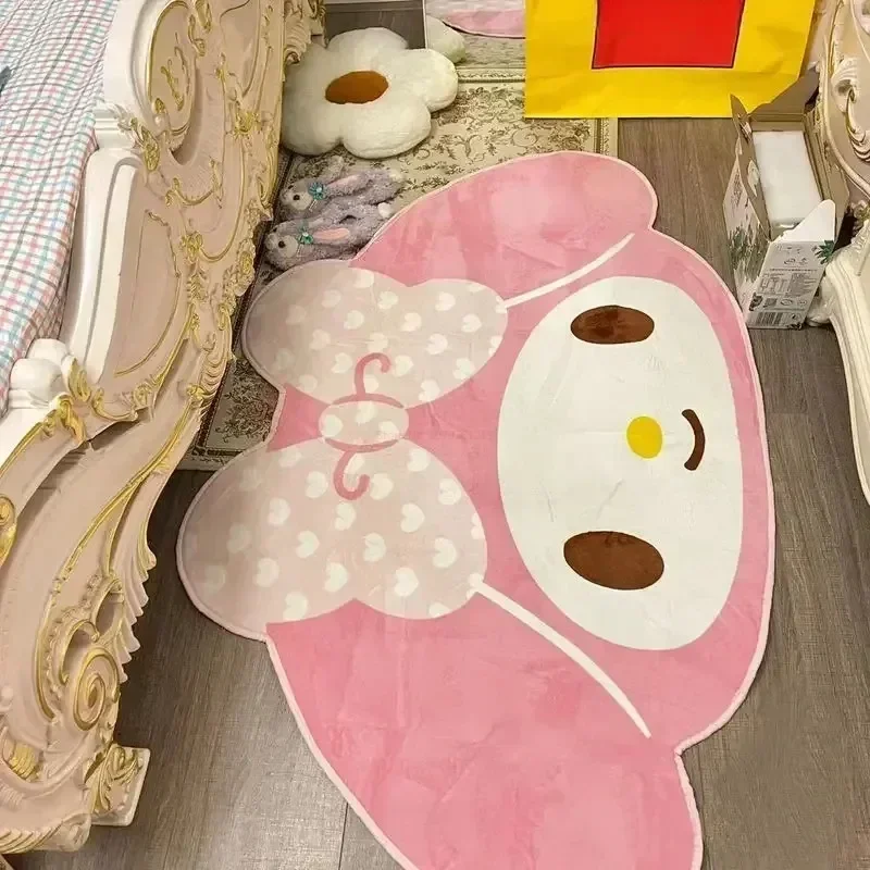 Alfombra Saniro My Melody de 60x90cm, alfombras Kawaii de piel suave para el hogar, alfombra para el suelo del dormitorio de las niñas, felpudo decorativo, regalo de dibujos animados