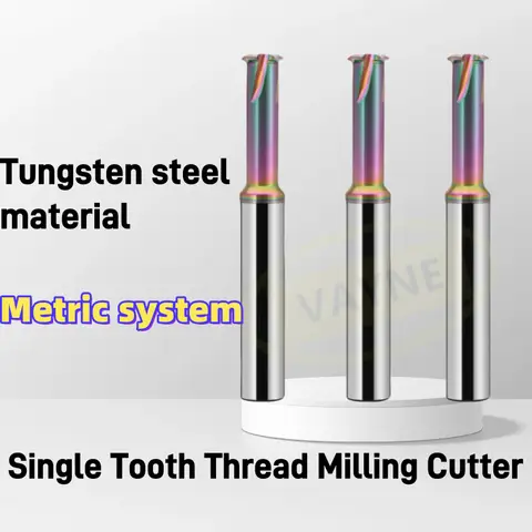 1PCS CNC Machine Solid Carbide Single Tooth Thread Milling M1 M1.6 M2 M3 M4 M5 M6 M8 M10 M12 M14 M16 18 20 M24Mill Mills Cutter