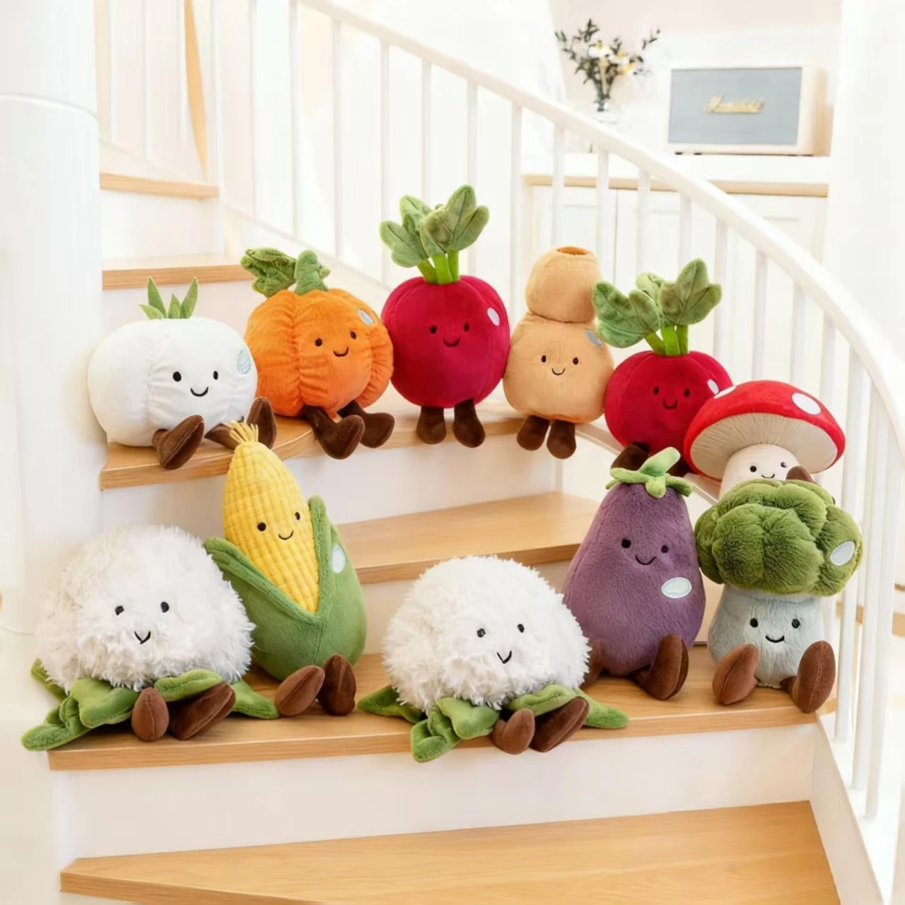 ของเล่นผ้าพลัฌรูปผักและผลไม้การ์ตูนน่ารัก, ตุ๊กตาเพื่อนร่วมทำงานแบบนุ่ม, หุ่นมือ, และตุ๊กตาของขวัญผ้าพลัฌสุดสร้างสรรค์