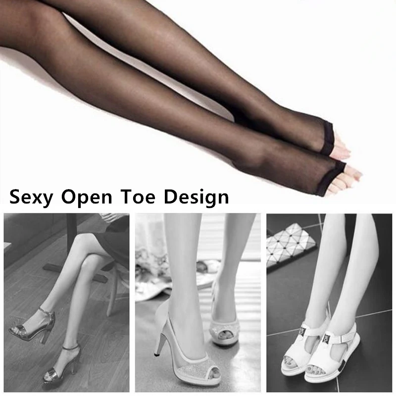 Fashion Summer Beach Open Toe Fingerless Tights Women Sexy Ultra Thin Transparent High Waist Nylon Pantyhose For Latin Dance