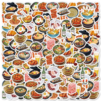 46pcs Beer, Skewers, Noodles Food Themed Stickers Decorated Notebook Water Bottle Diary Classic Toy Scrapbook Decal