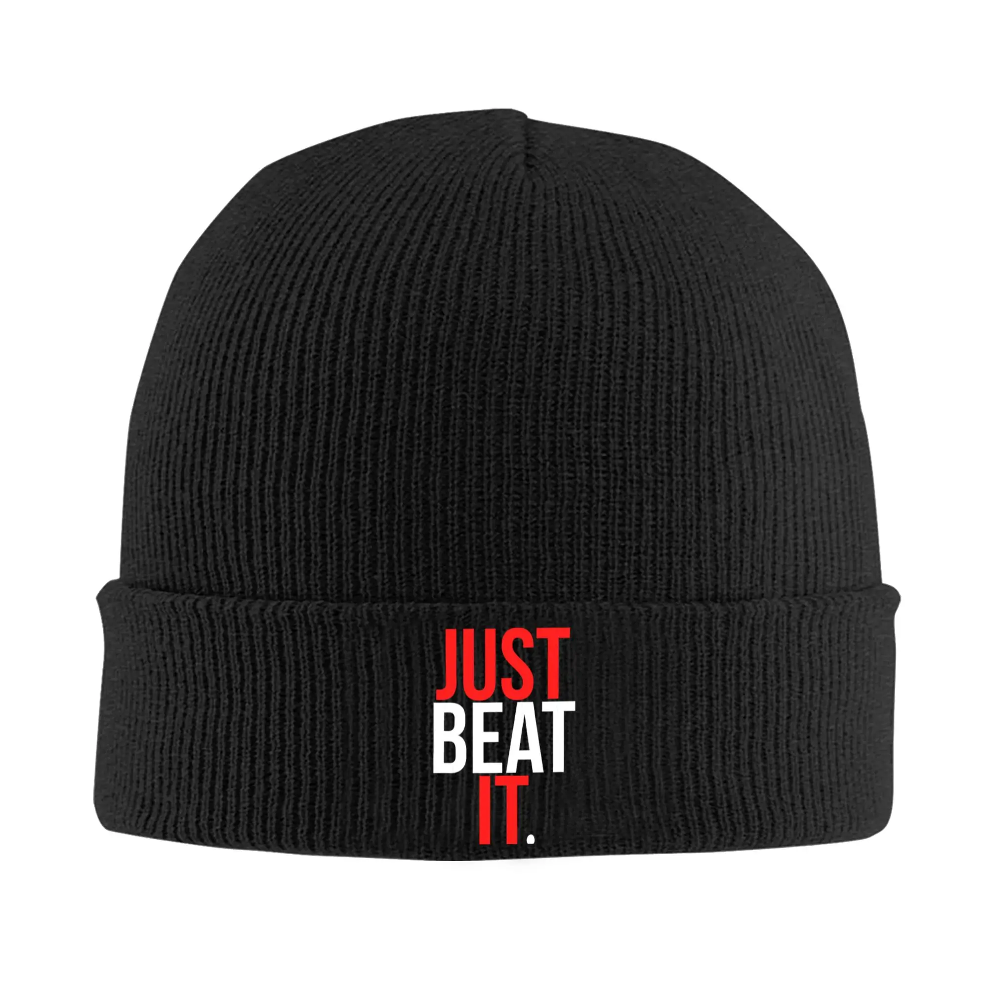 Michaels Pop King Just Beat It Knitted Hat Women's Men's Beanie Autumn Winter Hip Hop Hats Acrylic Vintage 80s Warm Cap
