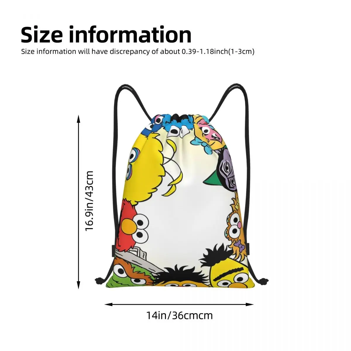 حقيبة برباط مخصصة من كوكي مونستر للتسوق حقائب ظهر لليوجا للرجال والنساء حقيبة ظهر تعليمية للأطفال للتلفزيون والرياضة والجيم #4