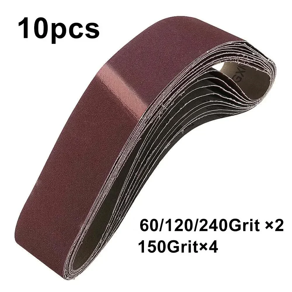 

10Pcs 60/120/150/240 Grit 40mm X 680mm Sanding Belts Set For Grinding Machine Aluminum Oxide Widening The Angle Grinder Belt