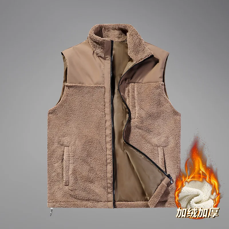 Chaleco de Cachemira con cuello levantado para hombre, ropa informal holgada, suave y cómoda, novedad de 2024