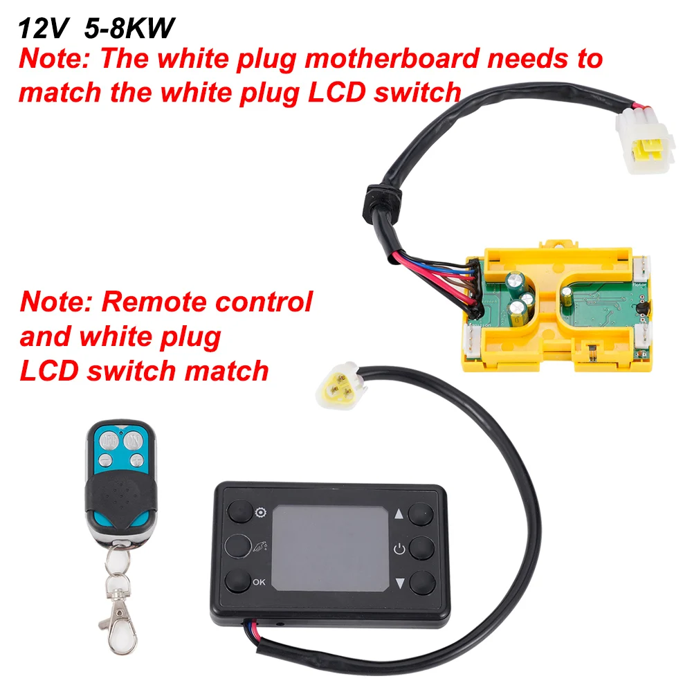 12V 5KW Black 6-button LCD Switch For Air Parking Heater Controller Board Main Board Remote Contro Connecting Harness