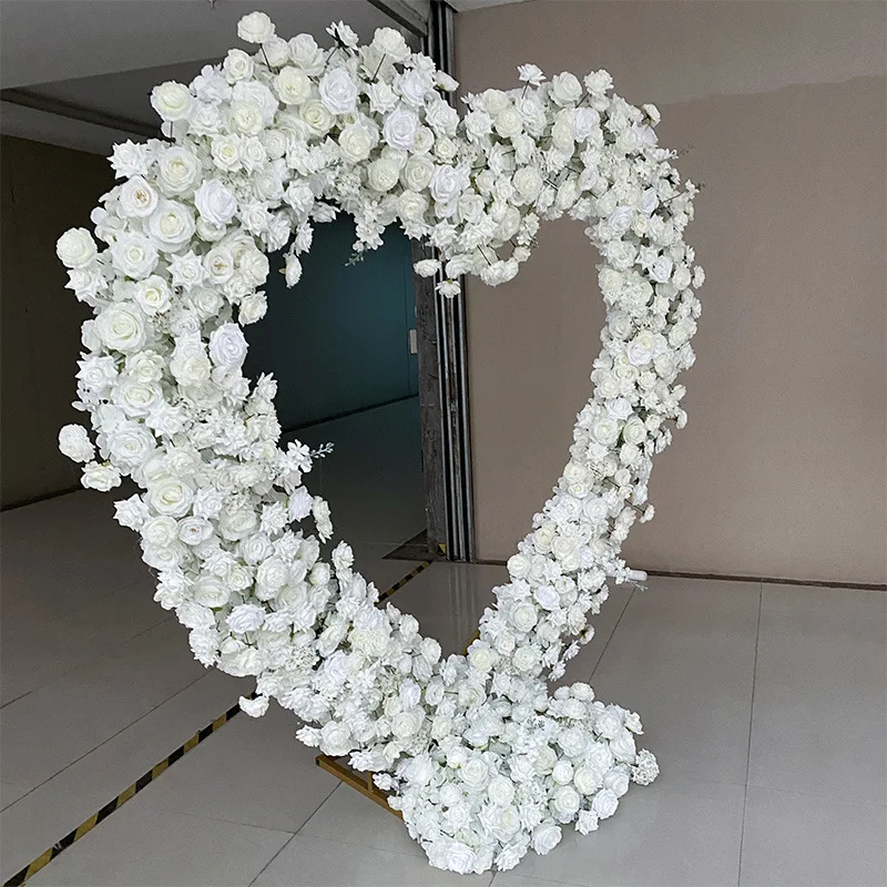 Love Heart Shape arch Flower Row Artificial Flowers For Wedding Decoration Floral Backdrop Arrangement Party Event Decor Props