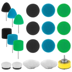20Pcs Mini Buffing Polishing Pads Wear-Resistant Sponge Wool Polisher Pads Car Detail Wheel Hub Polish Waxing Foam Polisher Tool