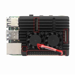 Metal Armor Case Shell Box with Dual Fan Heatsink For Raspberry Pi 4 Model B 4B Aluminum Alloy High Quality