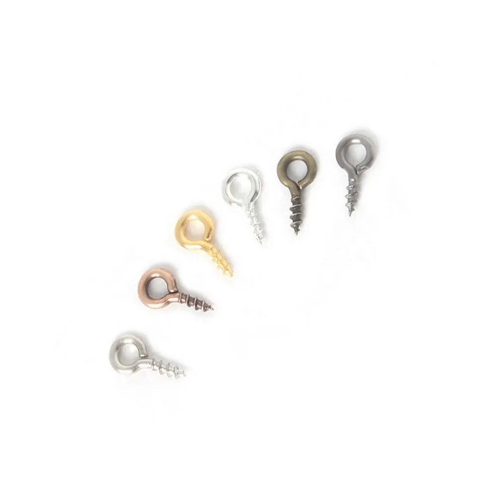 

600pcs Sheep Eye Screw Alloy Threaded Hook Self Tapping Nail For Corked Bottle Charms Crafts Jewelry Making Findings Screw Eye