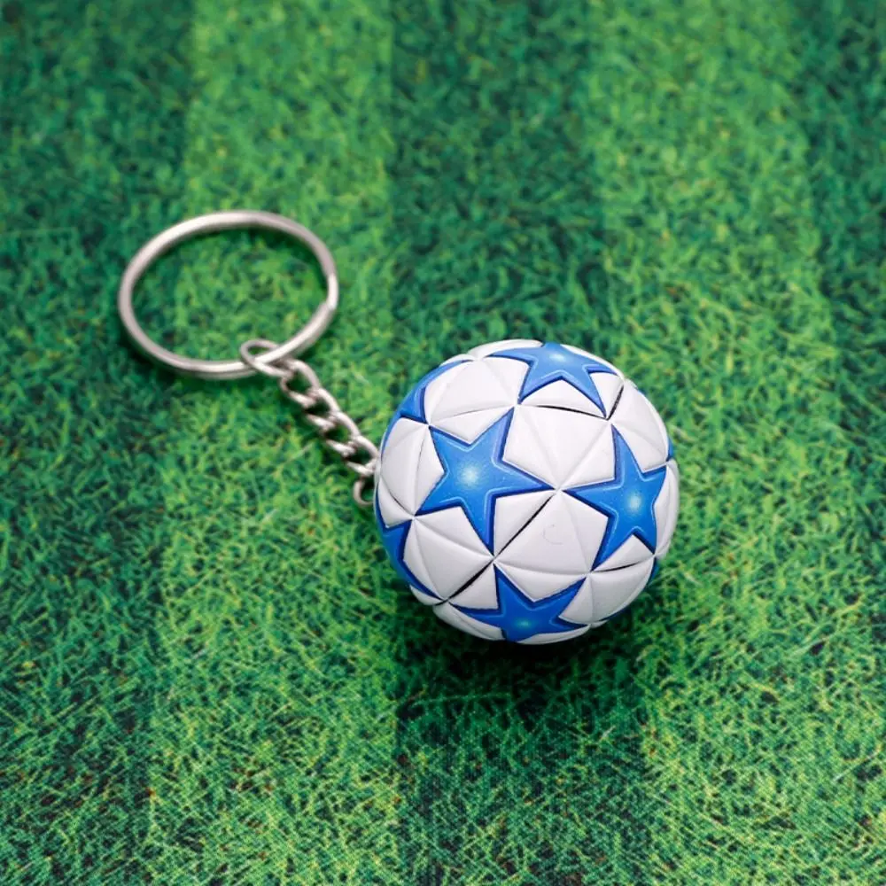 Leather Football Keychain New Exquisite Key Chain Souvenir Decoration Toy Keyring Ring School Reward for Kid Pendant Accessory