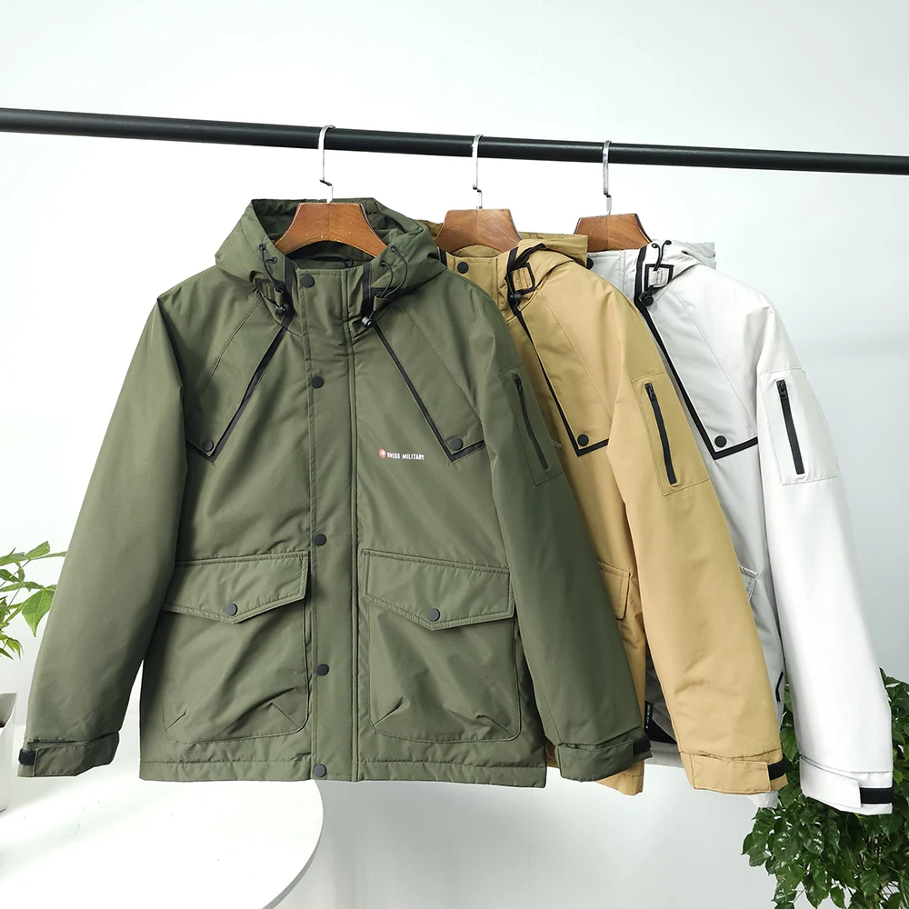 

Waterproof Windproof Outdoor Men's Thickened Cotton Jacket Casual Hooded Workwear Coat Standard Fit Fashion Urban Style