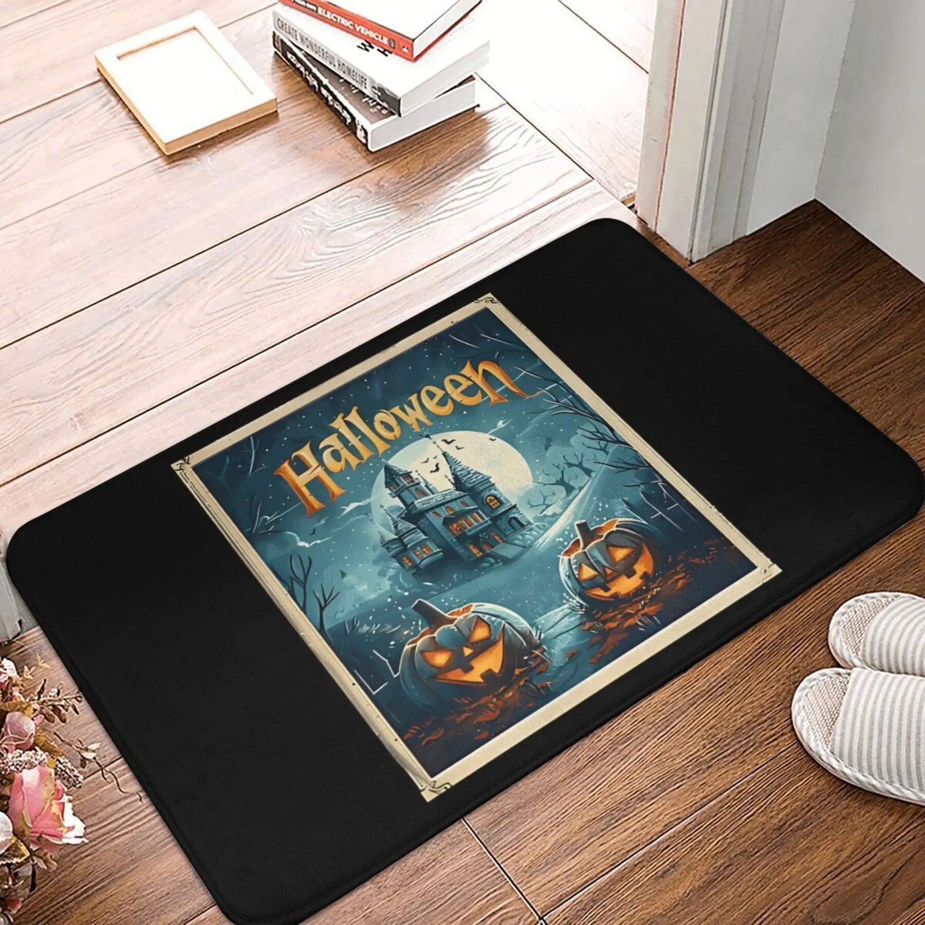 Halloween Haunted House Entrance Mat Doormat for Porch Bathroom Entryway Seasonal Decoration Halloween Decor