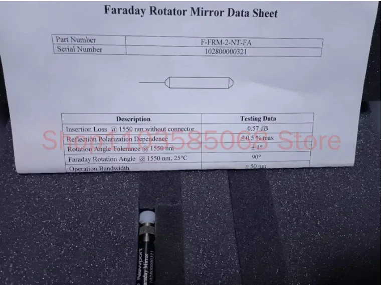 New Newport Faraday Polarizer F-FRM-2-NT-FA, 1550nm, FC/APC Interface