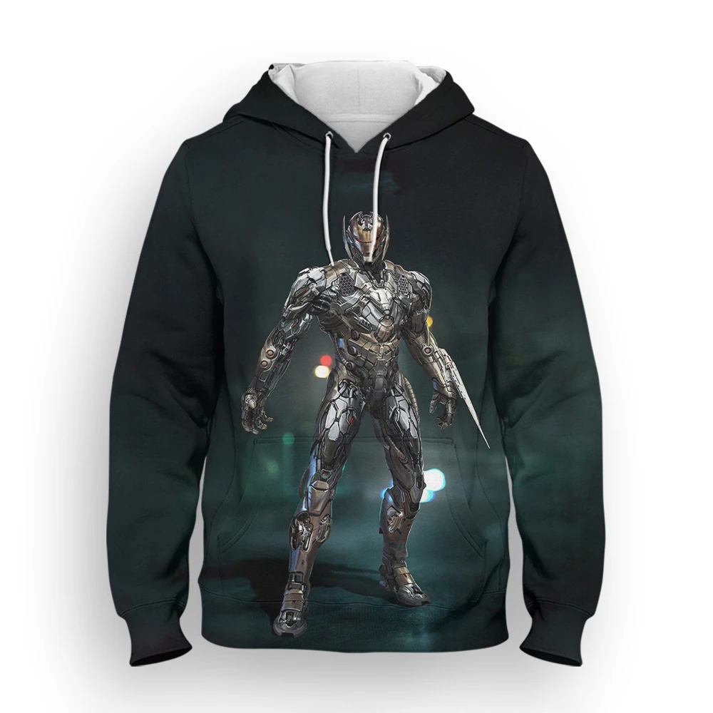 Miniso UItron Avenger wanita Sweatshirt ukuran besar Fashion Musim Semi Keren 3D Cetak Hoodie anak-anak Harajuku gaya baju olahraga pria