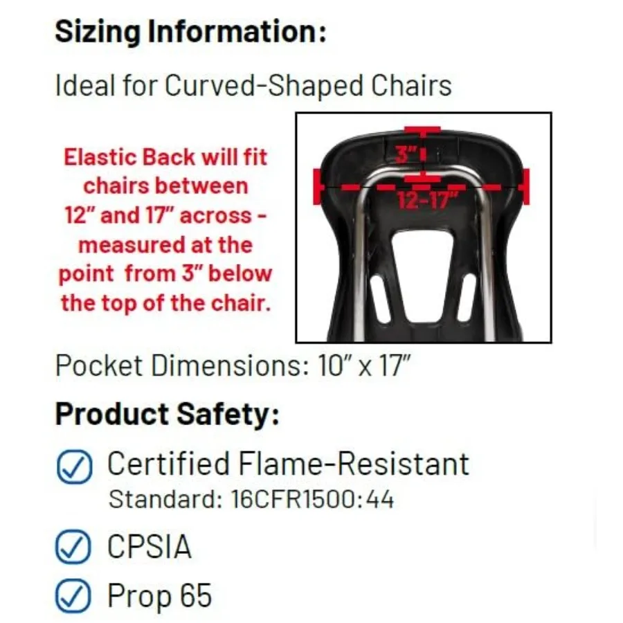 Bolso de armazenamento de cadeira elástica para cadeiras de sala de aula pacote de 10 bolsos extensíveis pretos para cadeiras de 1217 polegadas durável espaçoso e