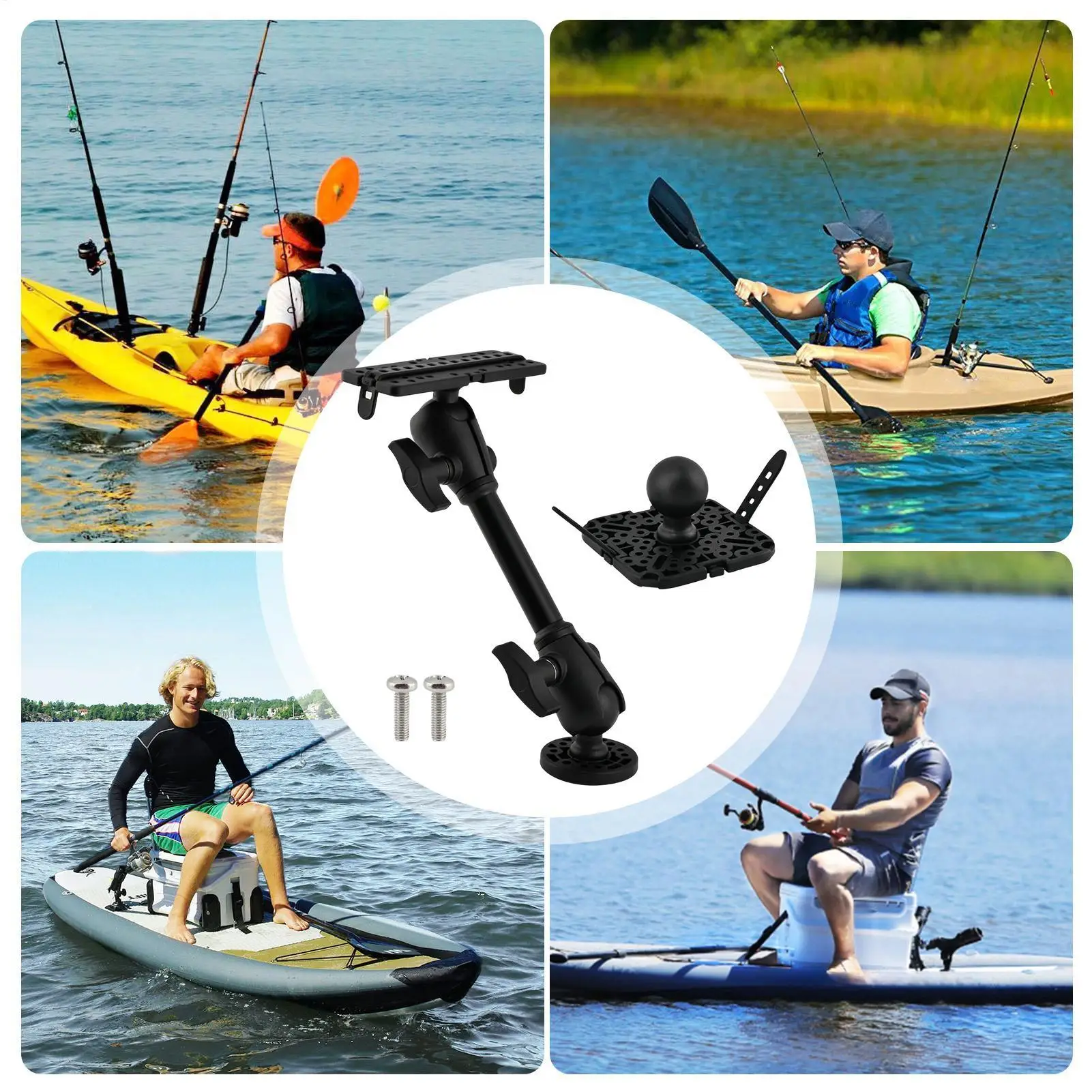 

Kayak Fish Finder Mount 360 Degree Rotating Kayak Transducer Holder Fish Finder Mounts with Extended Rod for Boats for Boat