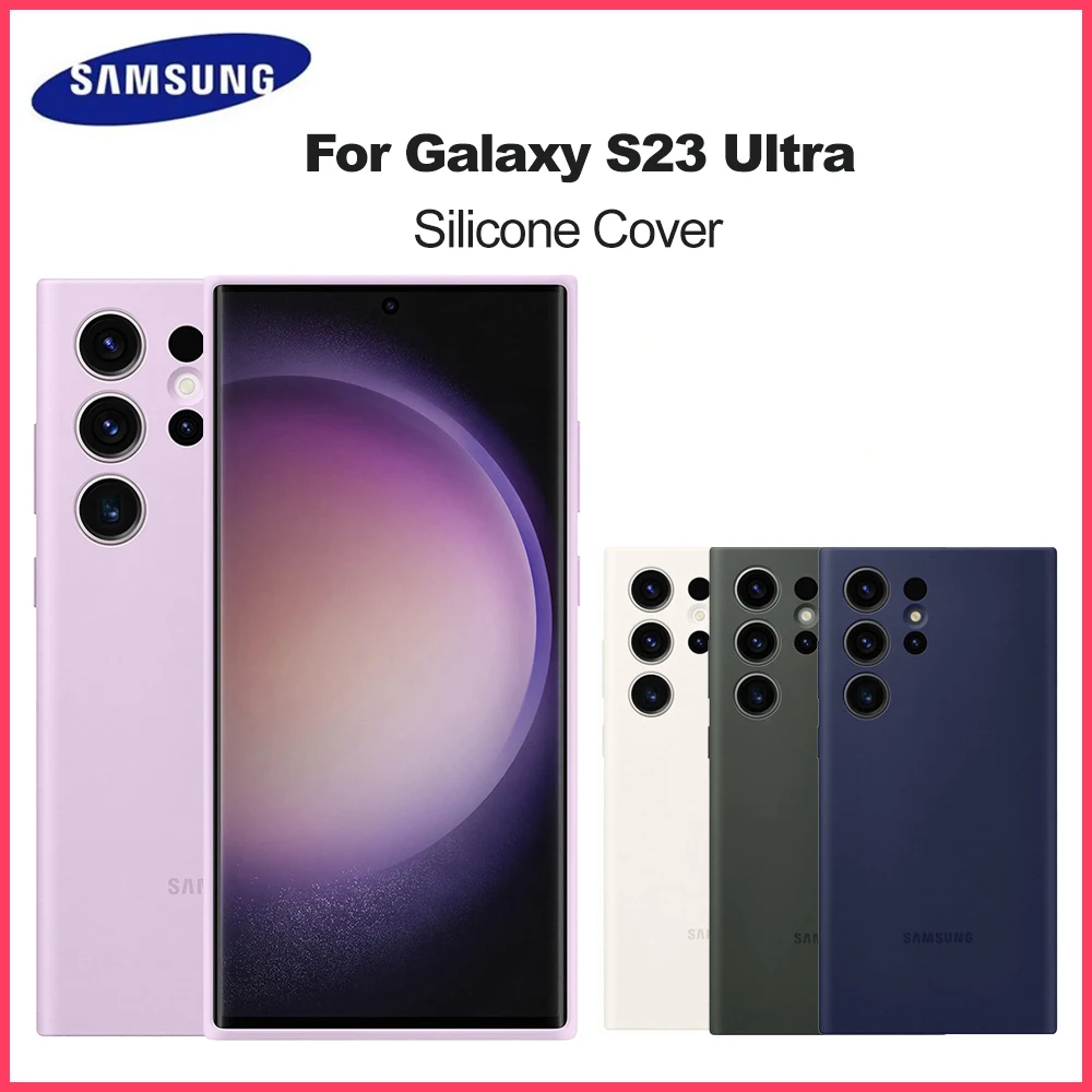 

Оригинальный ультра шелковистый силиконовый чехол для Samsung Galaxy S23, роскошный мягкий сенсорный противоударный защитный чехол с коробкой EF-PS918