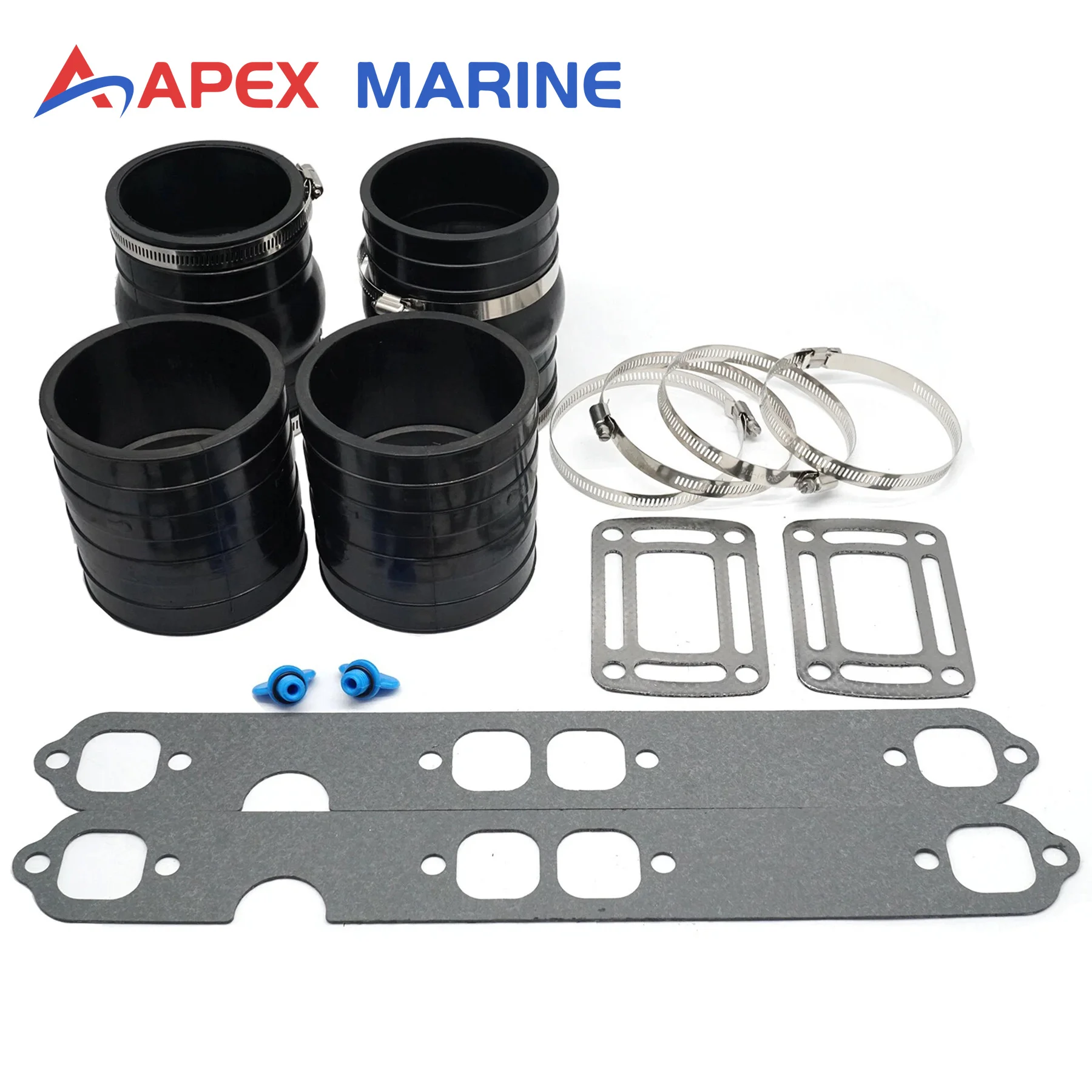 Marine Exhaust Bellow Kit W/ Gasket for Volvo Penta OMC 5.7L 6.0L V6 Sterndrive Motor 3852696 3852741 3852468 351325 8M0119211
