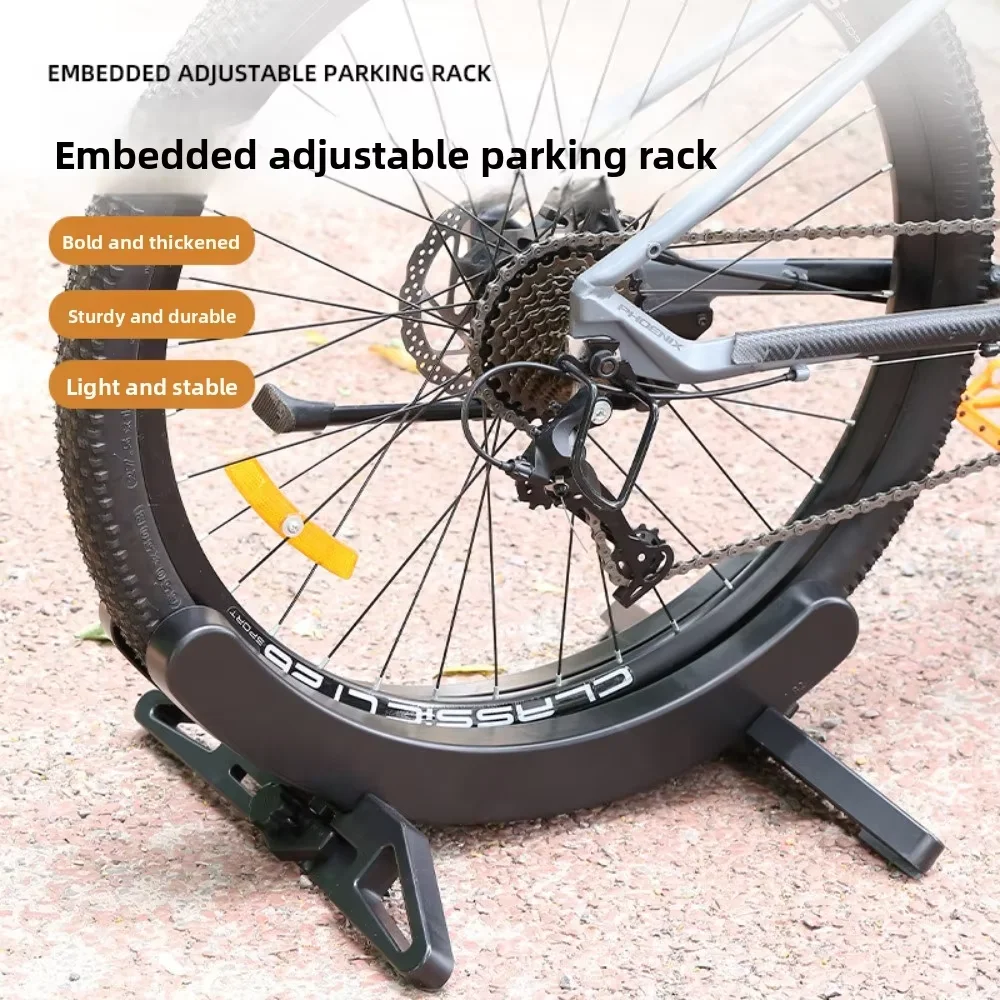Professioneller, verstellbarer Fahrradständer für die Garagenlagerung, langlebiger Fahrrad-Bodenständer für 30-80 mm breite Reifen – Detail 3