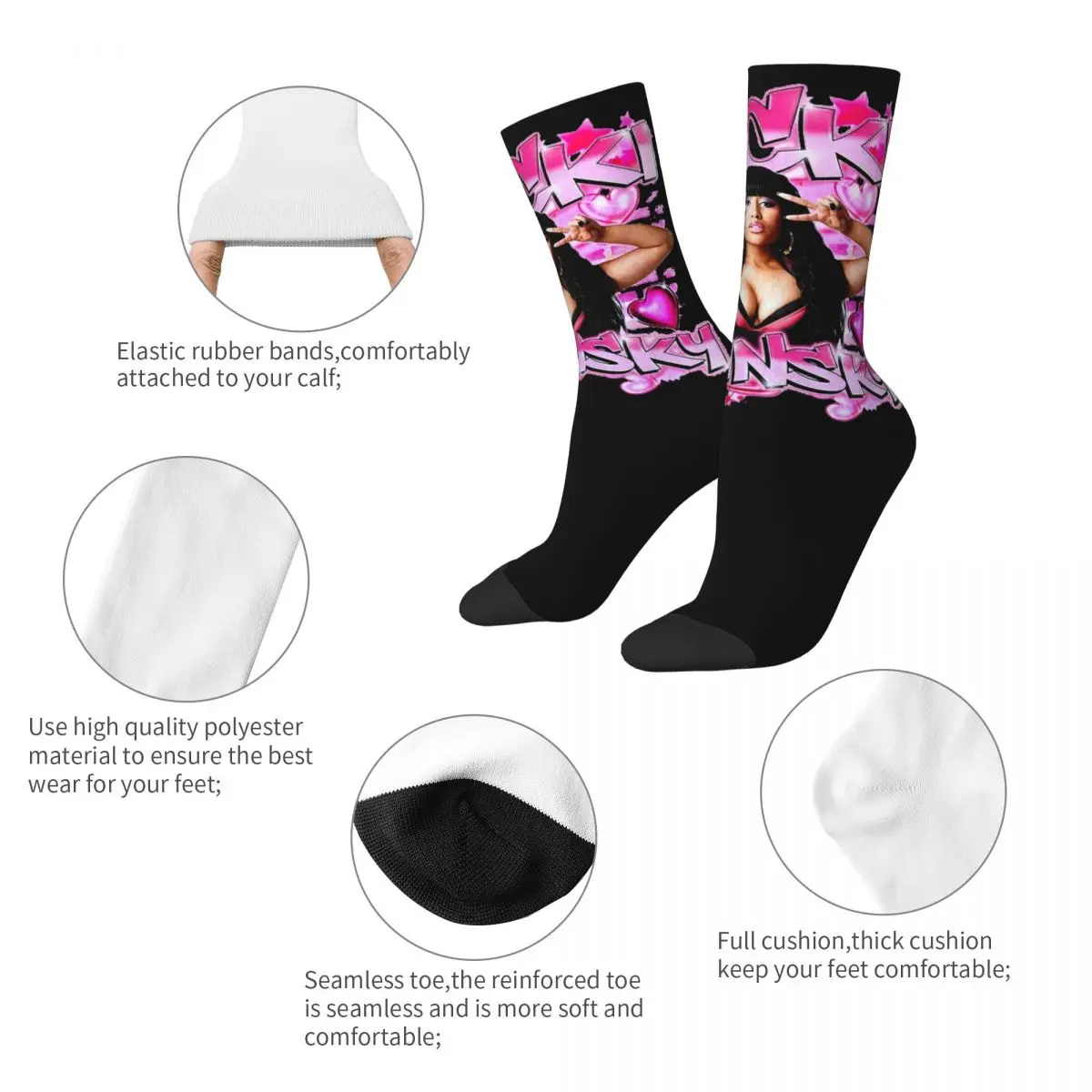 Winter Warm Crazy Design Women Men Retro Nicki Minaj Socks Rapper Singer Music Breathable Sports Socks