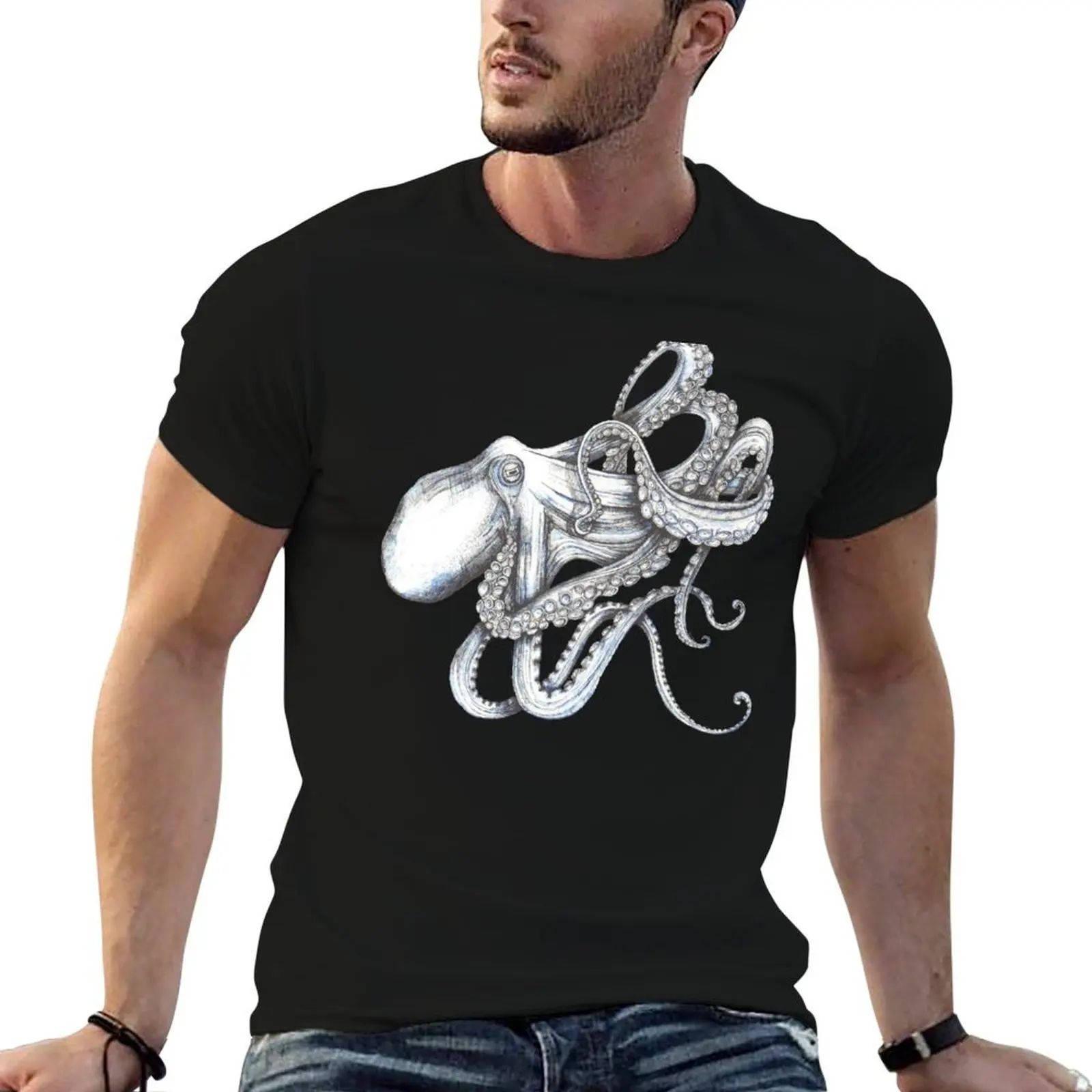 

Octopus, a tangle of tentacles. T-Shirt t shirts cotton 100% essential t shirt T-Shirt