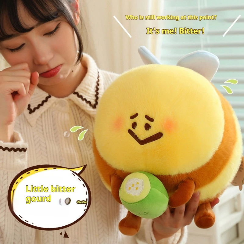 Cute Sha Bee Plush Toys Pendant Stuffed Cai Bee Plush Super Soft Honey Jar Plush Doll Bed Sleep Pillow Prezenty urodzinowe dla dzieci