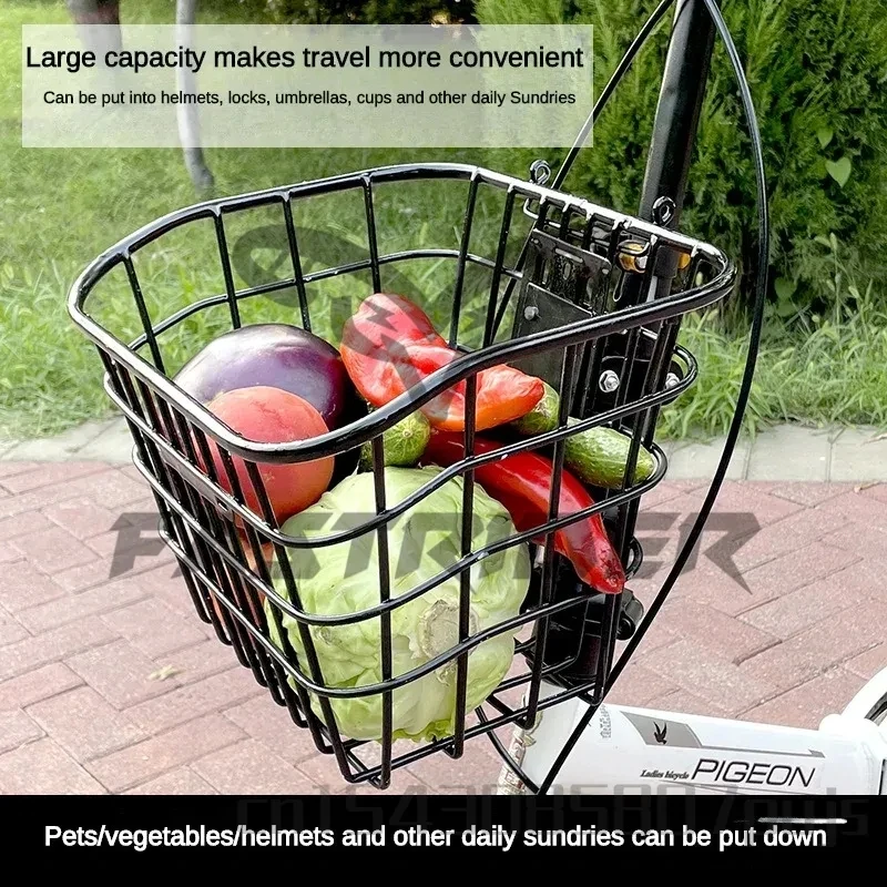 Large Capacity Bicycle Front Basket E-bike Storage Basket Strong Load-bearing Easy Installation Durable for Scooter Bike