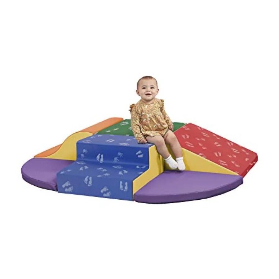 

Indoor active play structure for toddlers and kids: soft foam wall climber in primary colors non-toxic EVA material safe grip s