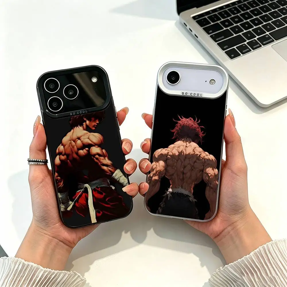Coque de téléphone Persistent Baki Hanma Grappler -r pour iPhone 17, 16, 15, 14, 13, 12, 11 Plus, Pro Max, XS, Blanc Argenté