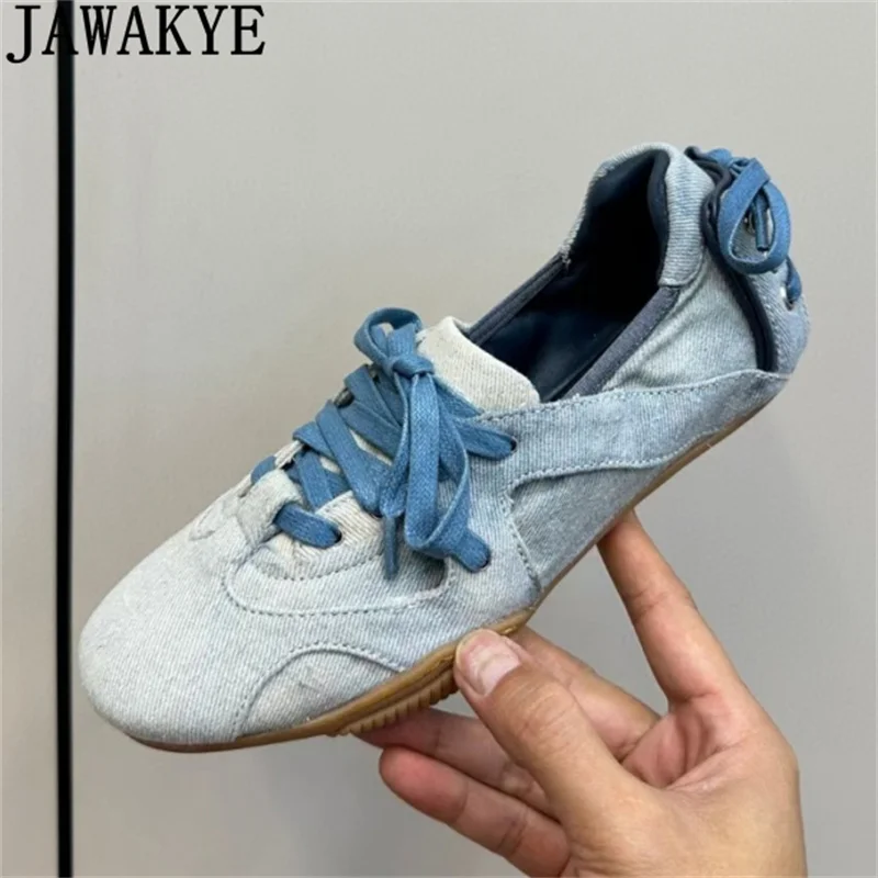 2025 Spring New Low Top Lace Up Sneakers Flat Shoes Women Summer Breathable Casual Walk Shoes Comfort Trainer Run Shoes Mujer