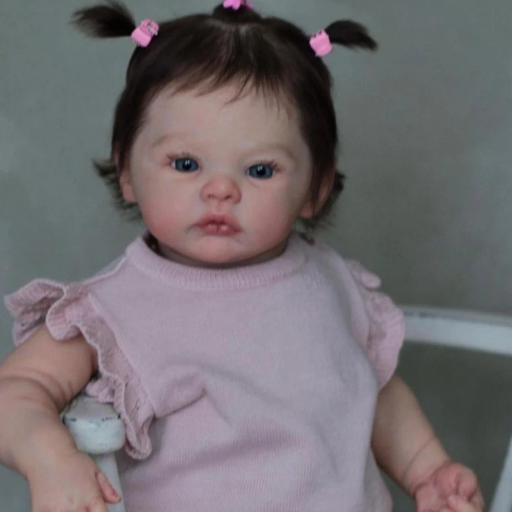 BZDOLL 45 cm (18 Zoll) weiche Vinyl-Reborn-Puppe mit realistischem Aussehen, sichtbaren Adern, 3D-Haut und Stoffkörper – ideales Babyspielzeug zum Anziehen für Mädchen