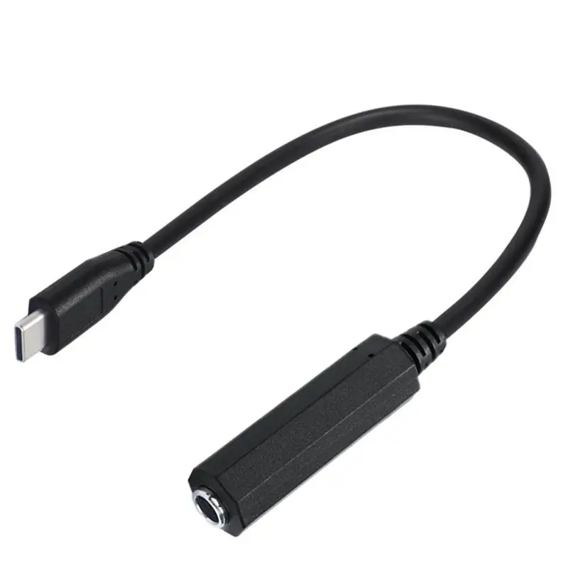 0.3m C-Type Headphone Audio Amplifier Audio Cable Type-C Male to 6.35mm Female Shielded Digital Chip Audio Adapter