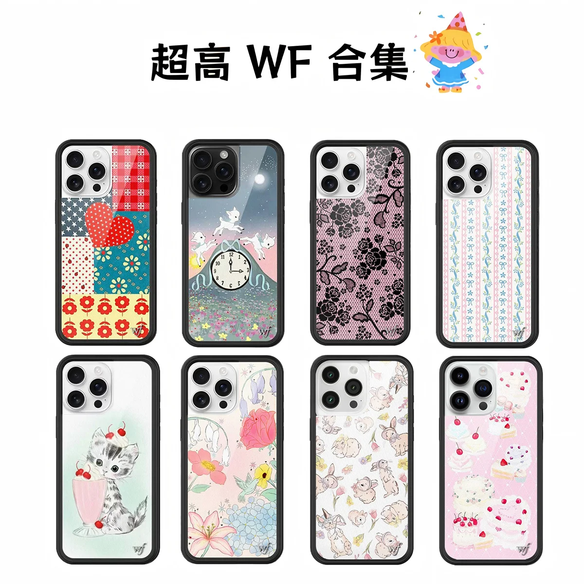 

New Wildflower ins transparent Phone Case for iPhone 16 15 14 13 12 Pro Max WF Cartoon Cat Boys Girls Cover Funda 16Plus