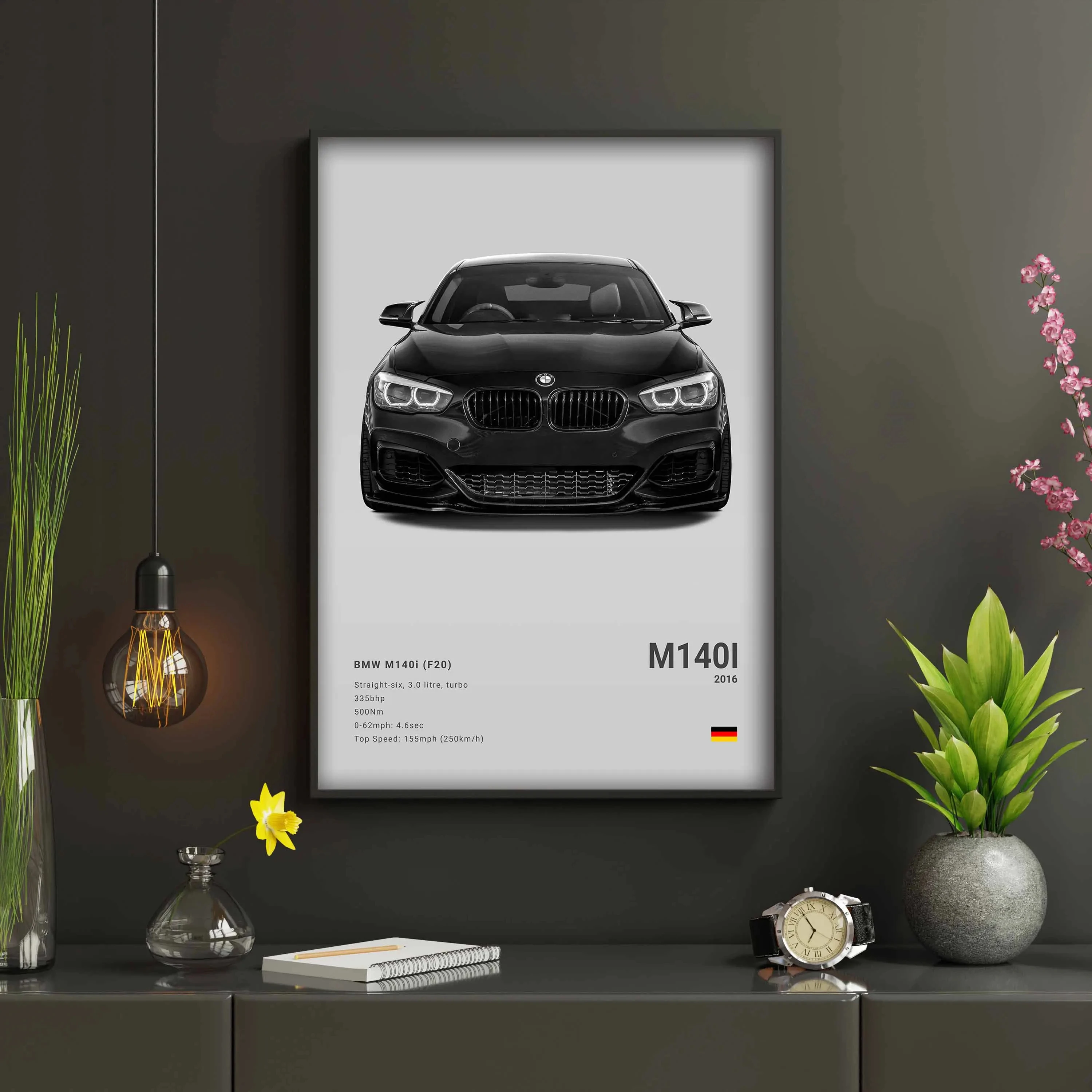 Pop Black and White Luxury Car Poster Aesthetics Supercar Sports Car Canvas Print Wall Art Garage Room Decor