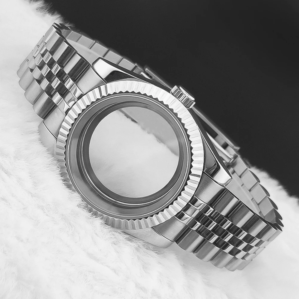 36 مللي متر/39 مللي متر الياقوت الزجاج للرجال ساعة تناسب NH36 NH34 NH35 حركة موضة مقاوم للماء اليوبيل الفولاذ المقاوم للصدأ