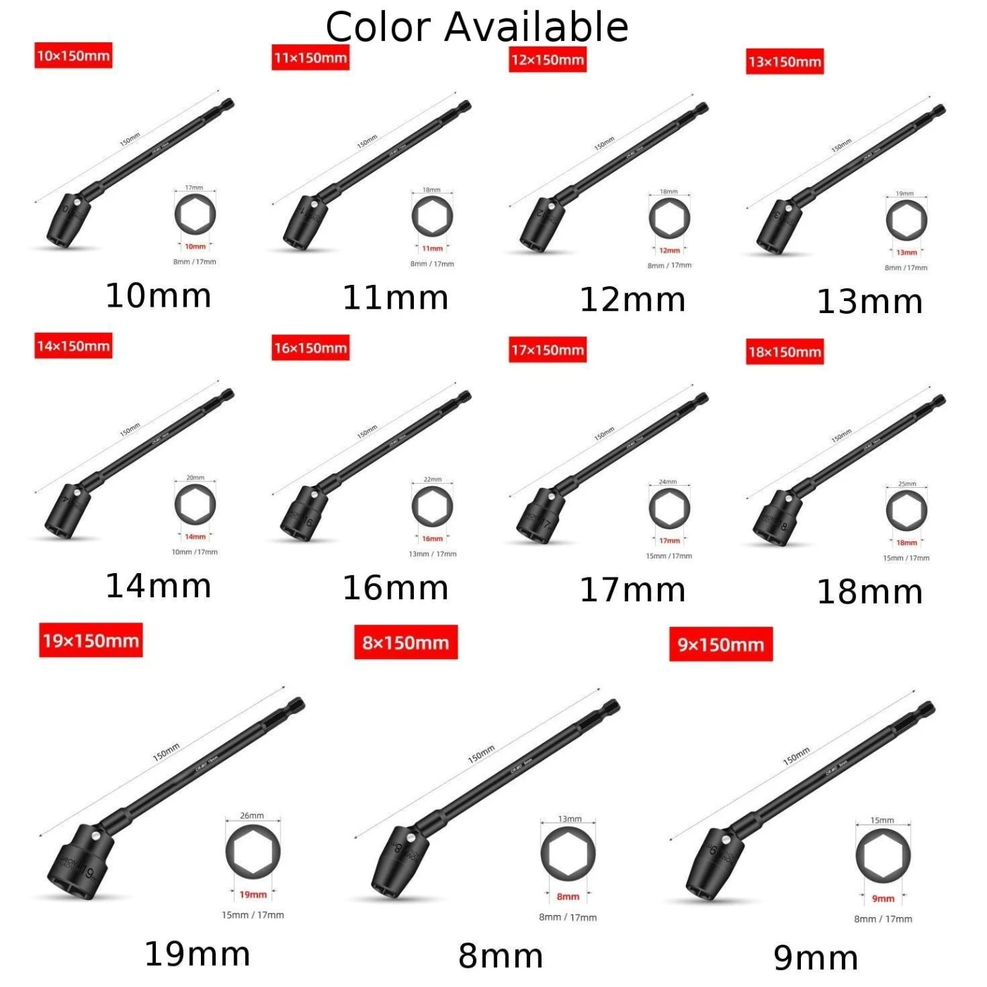 ドライバーヘッドアダプター,高品質のクロム鋼,長さ150mm,360度