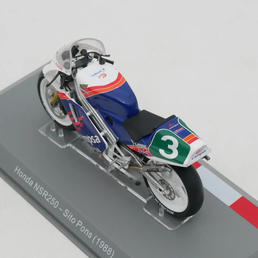 IXO 1:18 Scale Diecast Alloy Moto GP 1988 Honda NSR250 Sito Pons Motorcycle Toys Cars Model Classic Adult Souvenir Gifts Display