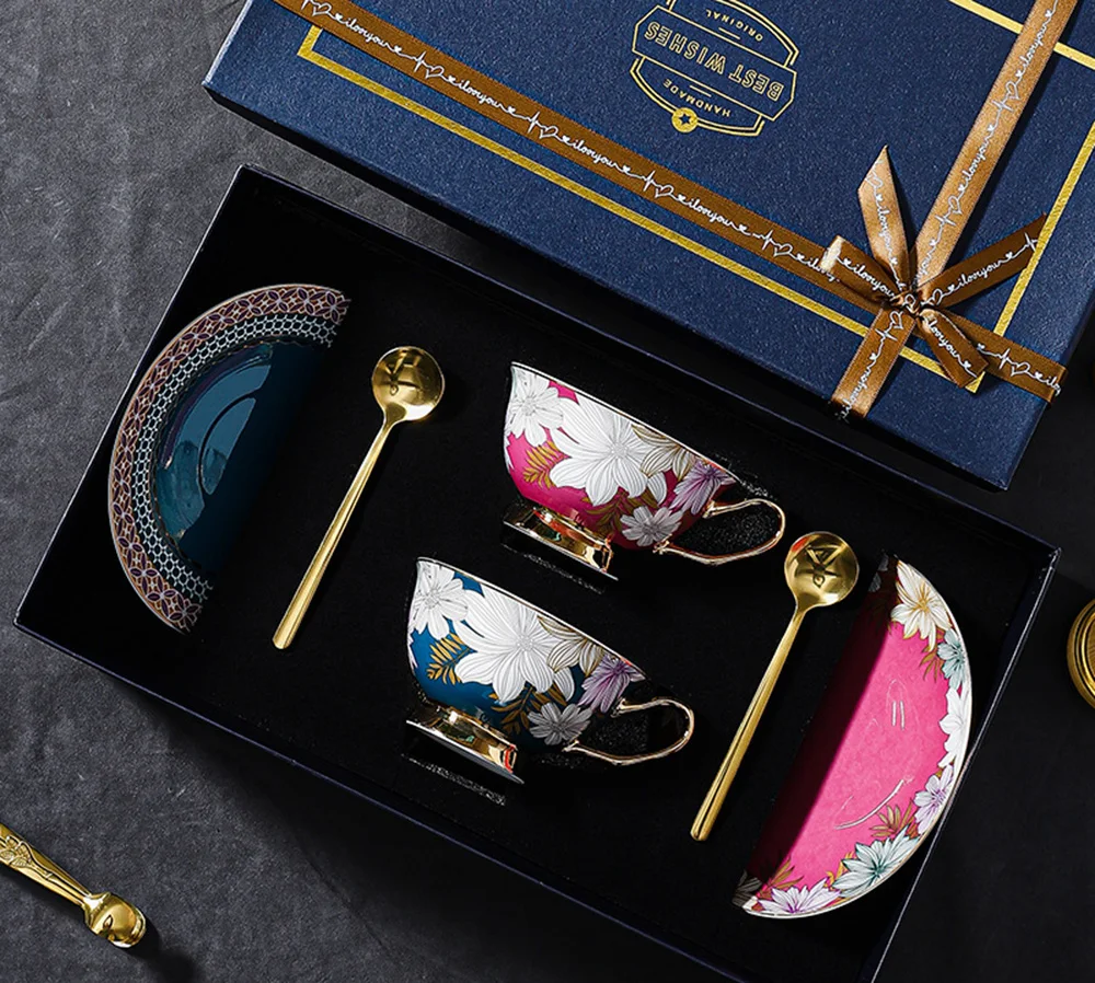 Ceramic Coffee Cup High-end Exquisite High-end Niche Bone China Home English Afternoon Tea Set Gift Box