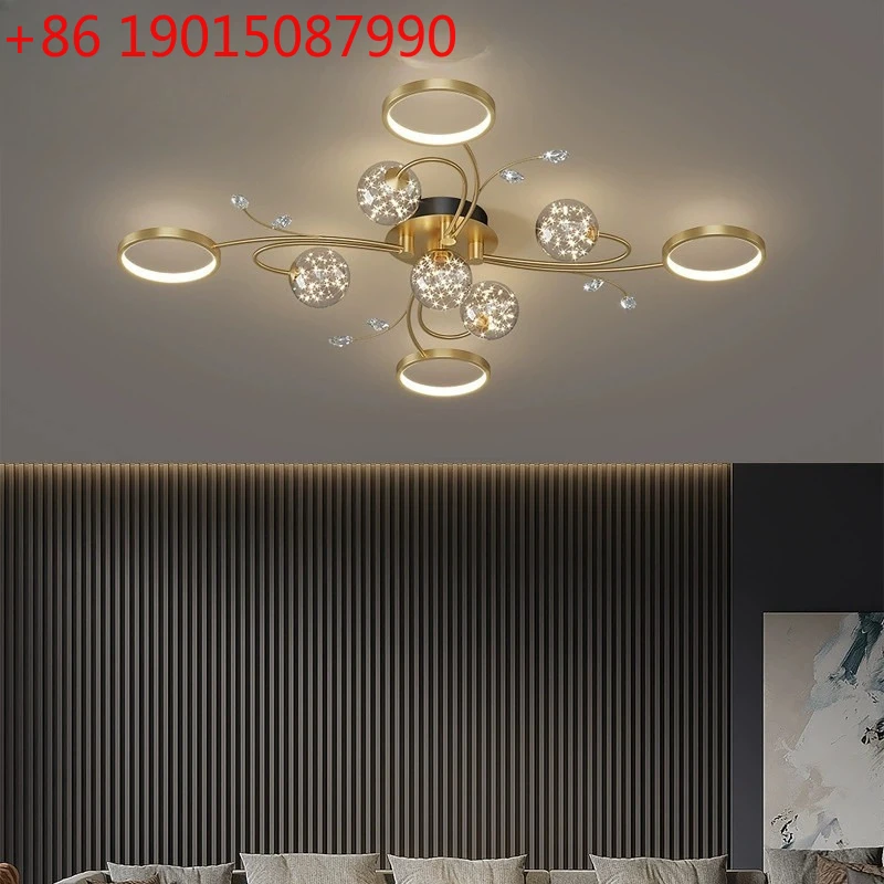 

All-copper Italian light luxury living room ceiling lamp, personalized and creative modern bedroom study lamp