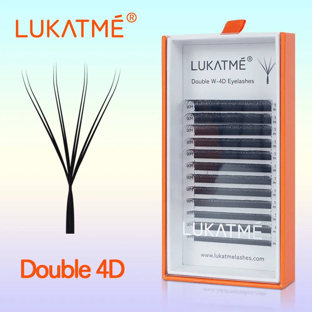 LUKATME Double 4D Eyelash Extensions Premade Volume Fans 8D Lashes 7-14mm Mega Volume W Shape Faux Mink Eyelashes