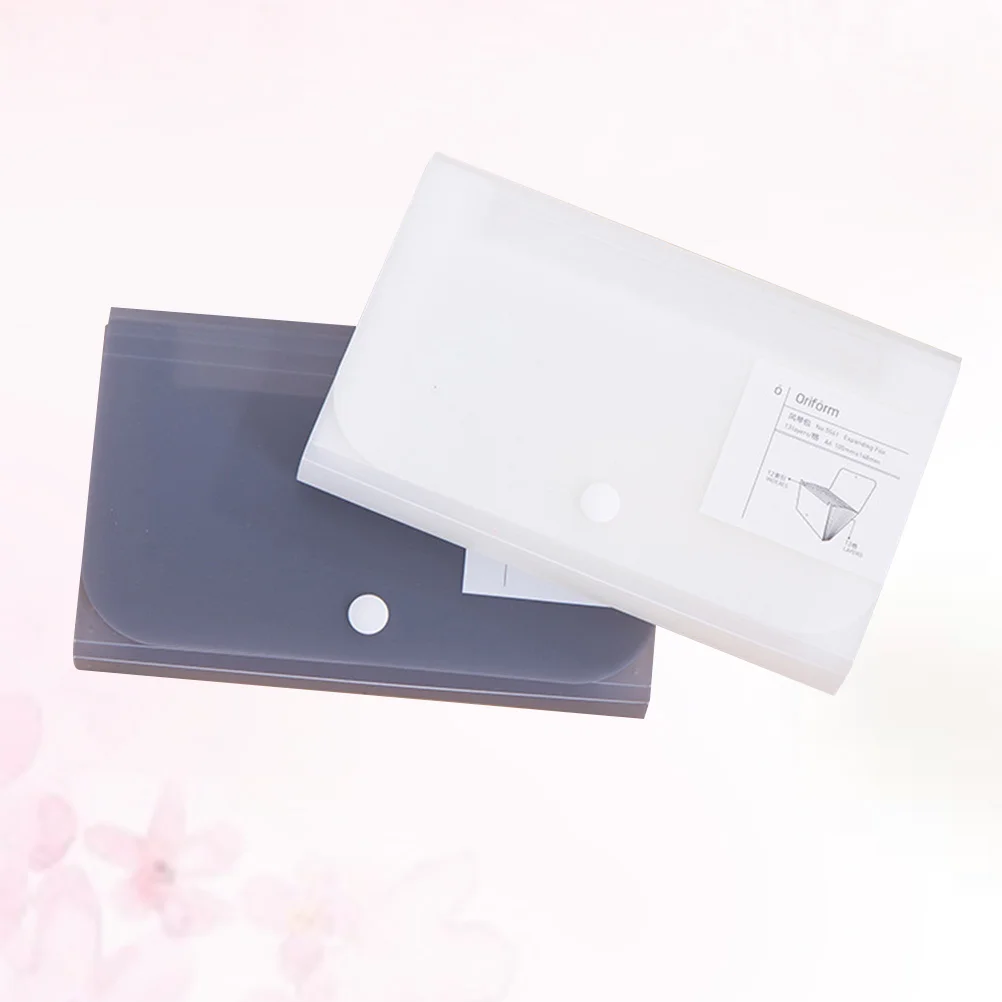 2Pcs Plastic File Folder A6 Accordion Multi-Layer Classified Portable Document Organizer for Office School Home Use Student