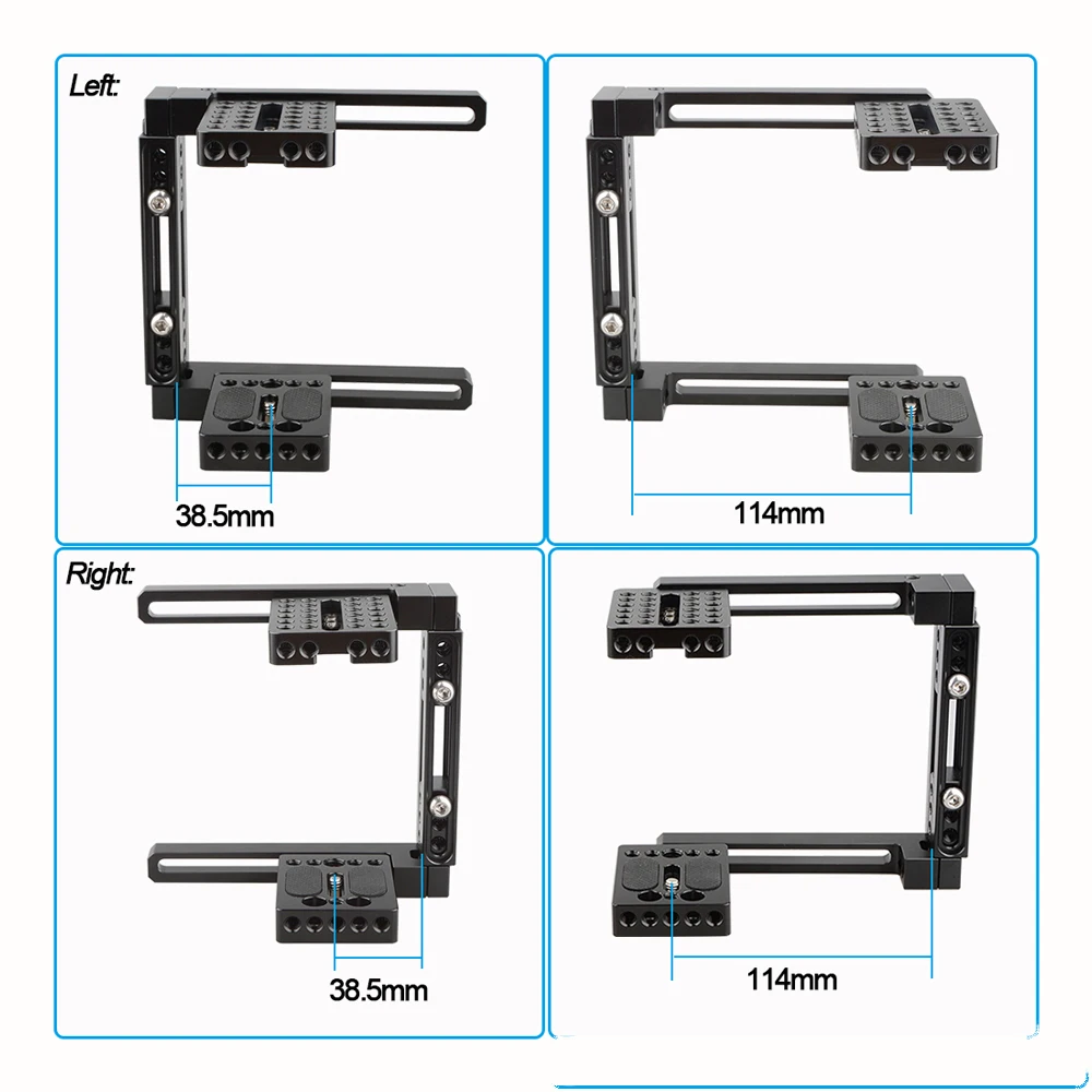 Kayulin Dual-use Adjustable Dslr Camera Cage Kit with Wooden and Side Handle Grip for Universal Dslr Cameras