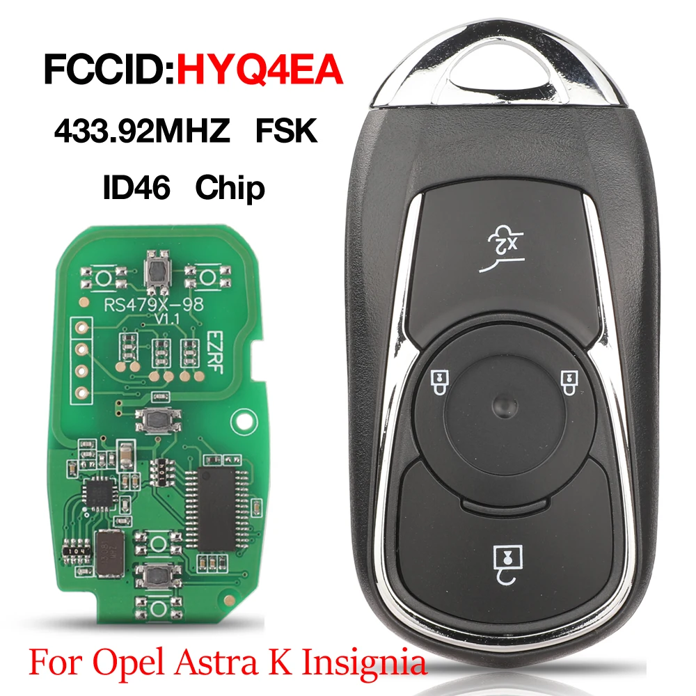 jingyuqin Inteligentny kluczyk samochodowy 433,92 MHz HYQ4EA P/N: 13508410 / 13511627   Dla Buick Dla Opel Astra K Insignia 2016-2022