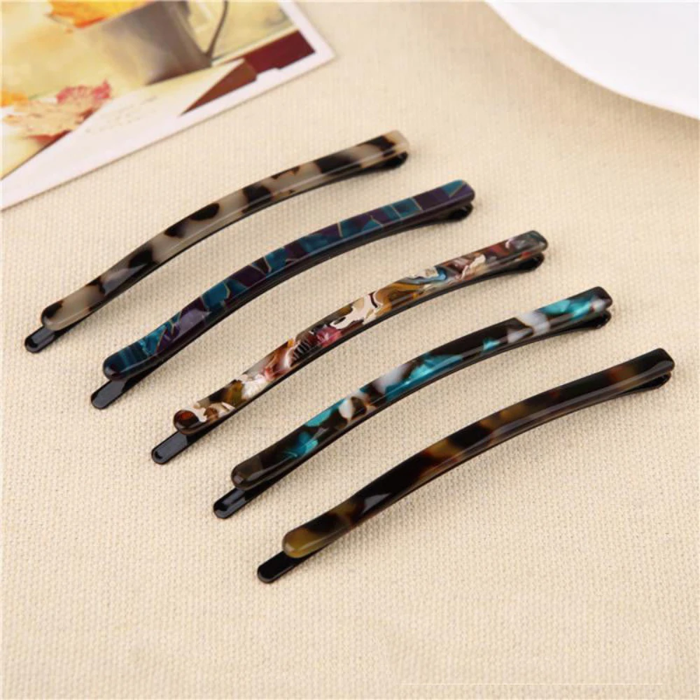 Retro Tortoiseshell Hair Clips Pins Acetate Long Hair Barrettes Elegant Hair Pins for Women Daily Wear Fashion Hair Accessories