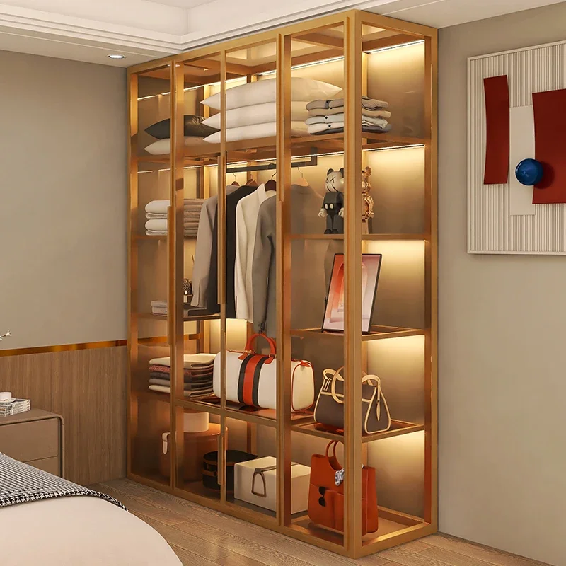 Home Bedroom Aluminum Alloy Storage Cabinet - close-up view