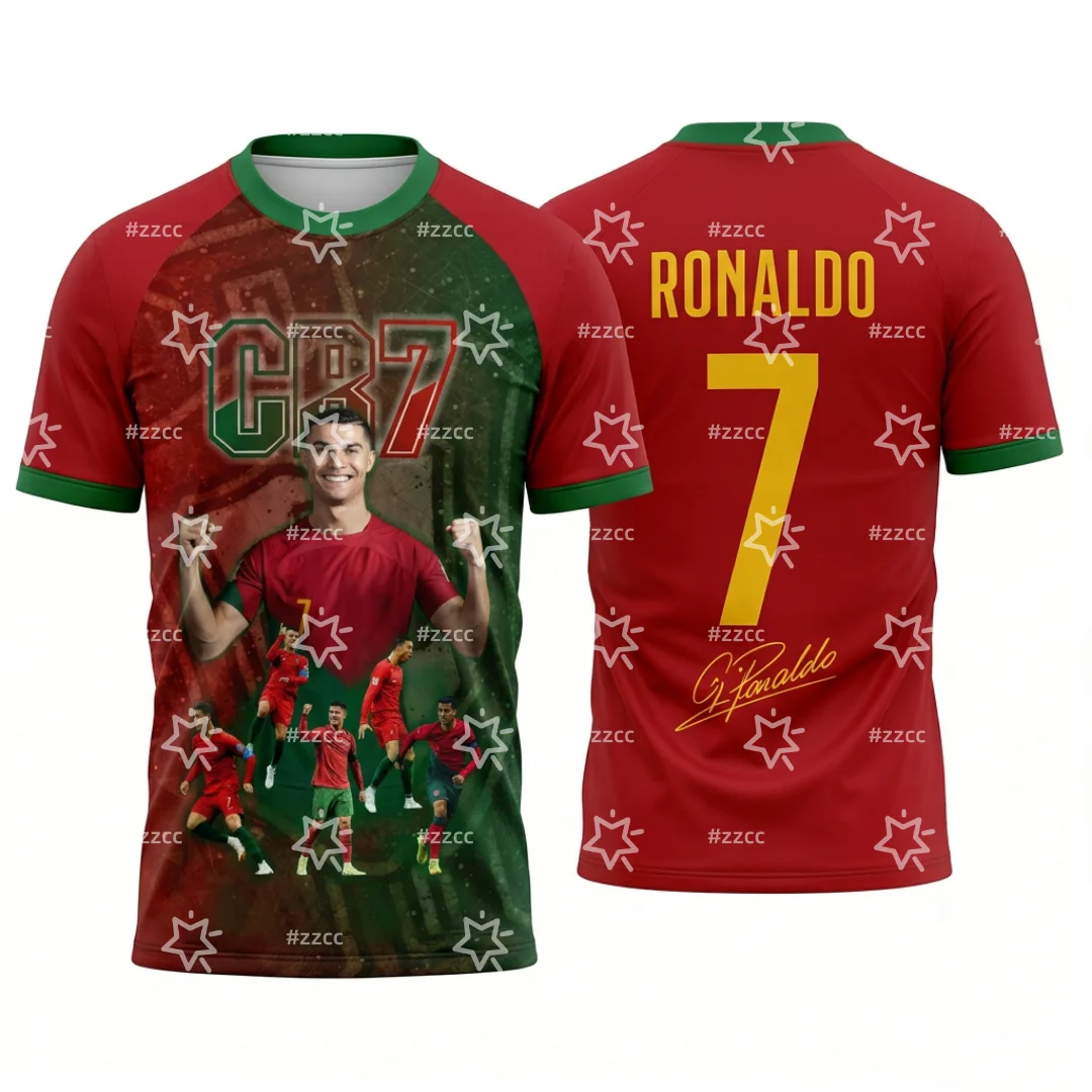 2026 Cristiano Ronaldo Fan Commemorative Gift football jersey Summer Sports Men's T-Shirt Children's Clothing Tee Y2k Woman ﻿