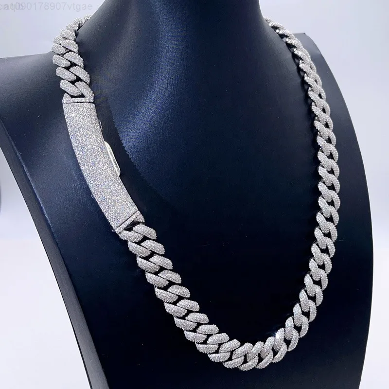

Изогнутая длинная застежка на заказ Gra Iced Out Хип-хоп Мужская мода Vvs Муассанит Кубинская цепочка