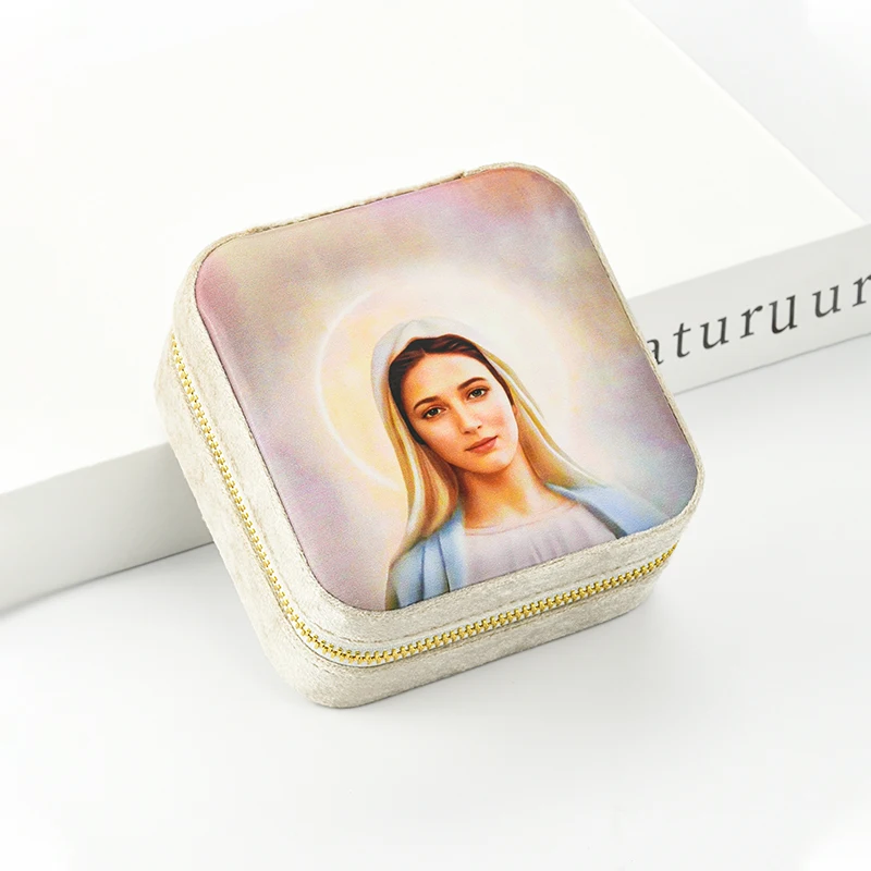 Factory Direct Sales Biblical Characters the Virgin Mary Custom Pattern Jewelry Box Support Custom Pictures Special Holiday Gift